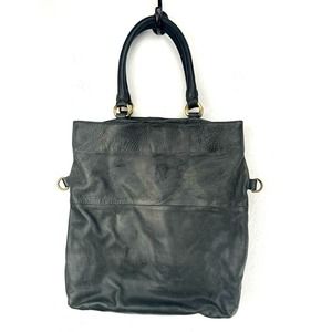 J. Crew Collection Purse Tote Gray Leather Large Shoulder Bag STAINED